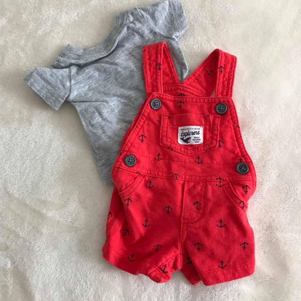 Carters shirt and overall set